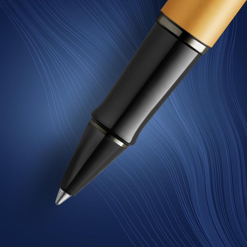 Waterman Expert Rollerball Pen - Metallic Gold Lacquer with Ruthenium Trim, Fine Point, Black Ink, Gift Box Included - Image 4